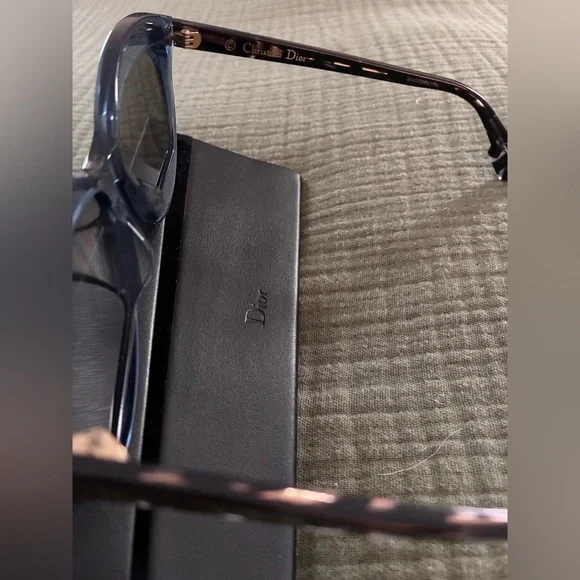 Dior Blue Cat-Eye Sunglasses with Brown Lenses - Picture 3 of 6